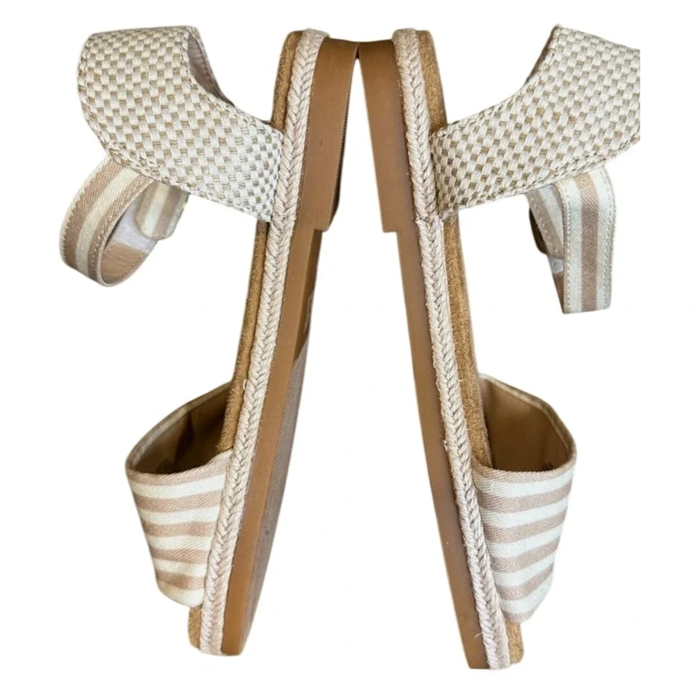 MIA Espadrille Sandals Ankle Strap Striped‎ Casual Shoes Size 3